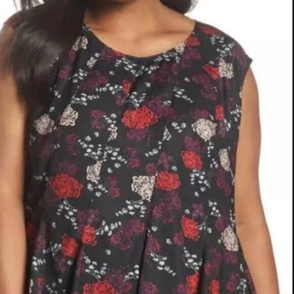 Sejour Floral Sleeveless Top - 2X - Picture 1 of 7